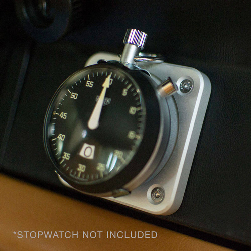 Single stopwatch holder for vintage Heuers, silver CarBone