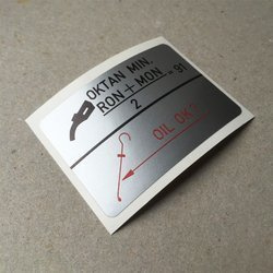 Fuel and oil gas filler door sticker for G-model, 964, 924, 928, 944 (1985 – 1994)