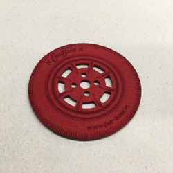 Wheel themed drink coasters