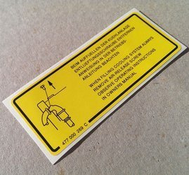 Cooling system sticker, 924 Turbo (1978 - 1982)