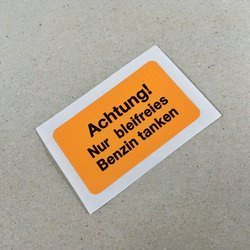Fuel flap decal “Nur bleifreies Benzin tanken” for 3.0 (1978-1983)