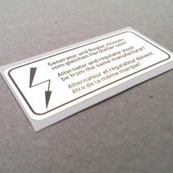 Alternator engine decal for F-model, 912, 914 (1965 – 1976)