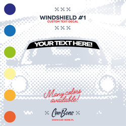 Windshield custom text decal