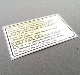 Engine oil level decal for G-model (1978 – 1980)