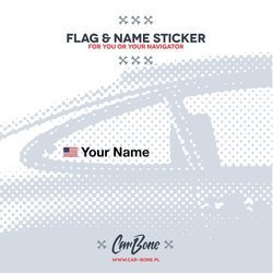 Name Script with National Flag Window Stickers
