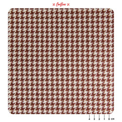 Houndstooth Fabric - MAROON/WHITE