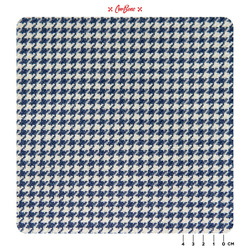 Houndstooth Fabric - OCEAN/WHITE