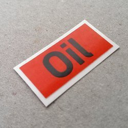 Oil flap decal, red for F-model 2.4 (1972)