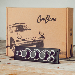 Air conditioning, blower control panel (AC, HVAC) for Porsche 964, 993 - for original dash, silver knobs