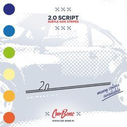 Subtle side stripes set, 2.0 engine