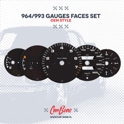 Black gauge faces in KM/H – OEM STYLE for 964 993 (1989-1998)