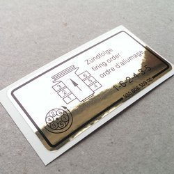 Firing order engine decal for G-model (1978 – 1983)