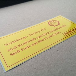 Shell air cleaner decal, yellow, for G-model, 964 (1983 – 1993)