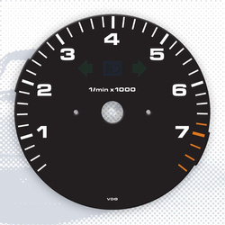 Gauge face tachometer – for 964 993 (1989-1998)