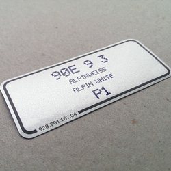 Color code decal for G-model, 964, 924, 928, 944 (1988 – 1998)