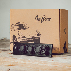 Air conditioning, blower control panel (AC, HVAC) for Porsche 964, 993 - for original dash, black knobs