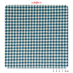 Houndstooth Fabric - TURQUOISE/WHITE