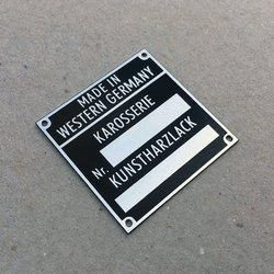 Color code door jamb plate & VIN for F-model, 912 (1964 – 1969) - WITH YOUR VIN