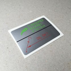 Fuel and oil gas filler door sticker, 964 (1989 - 1994)