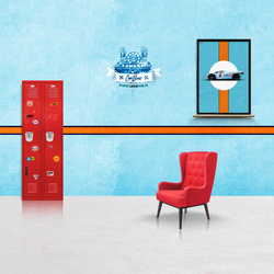 Garage wall stripe, Gulf
