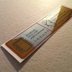 Firing order and valve clearance, red border, for F-model (1964 – 1966)