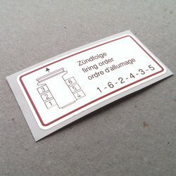 Firing order decal, red border, for F-model, 914 (1965 – 1978)
