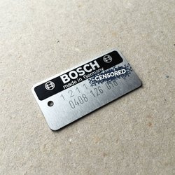Bosch MFI pump ID plate, F-model, 906 (1966 - 1975) - WITH YOUR NUMBERS