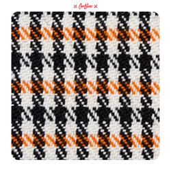 Pepita Fabric - 18013 BLACK/WHITE/ORANGE